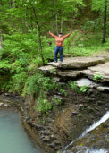 waterfall and pool near ozark ridge campground